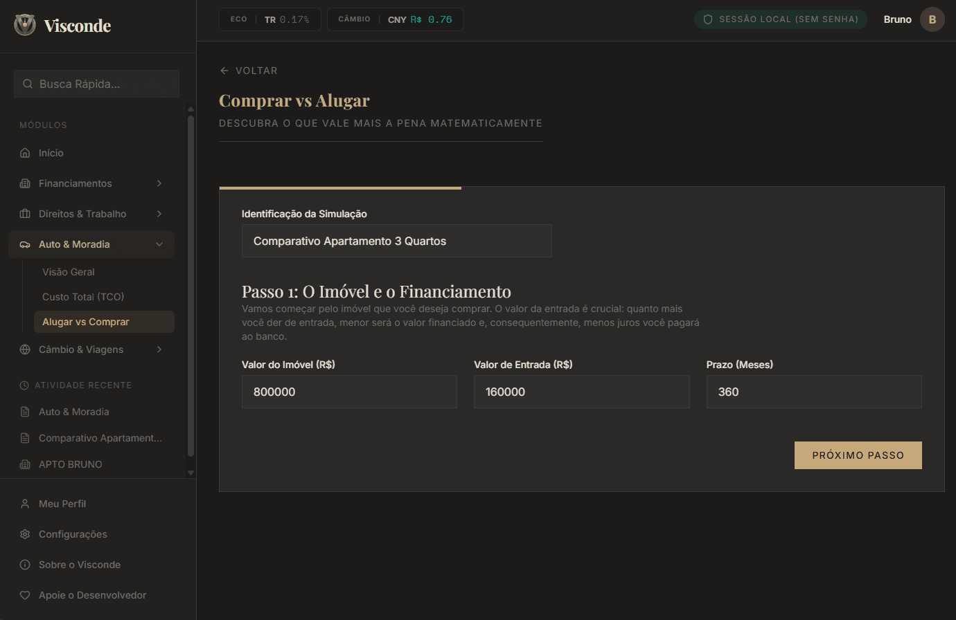 Comprar vs Alugar Moradia